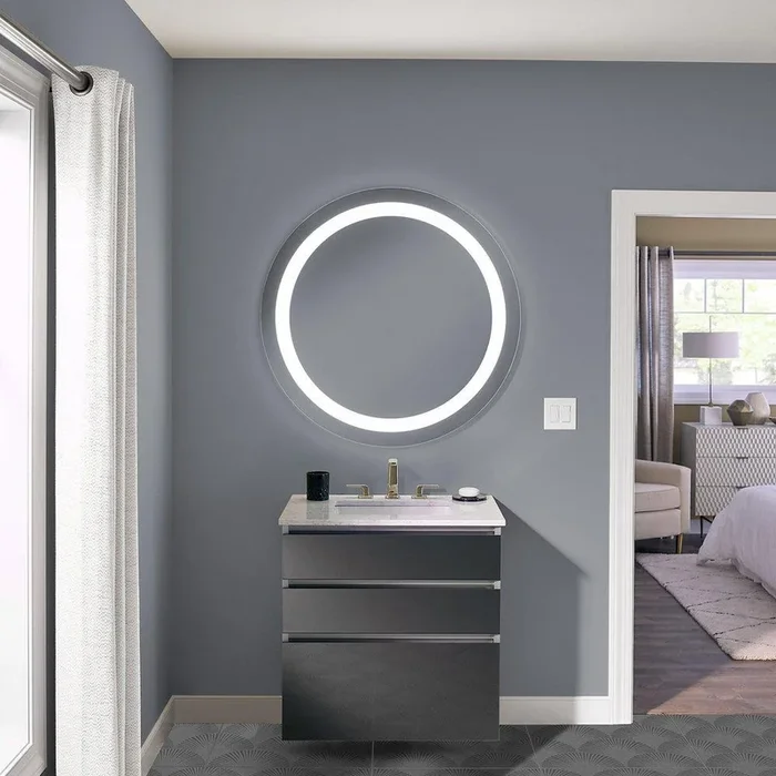 36 x 40 in. 2700K Anodized Aluminum Frameless Rectangle Mirror with Light Perimeter by Robern