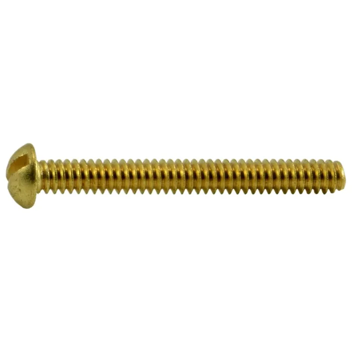 4-40 x 1″ Brass Coarse Thread Slotted Round Head Machine Screws