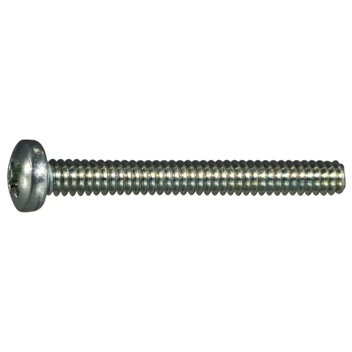 4-40 x 1″ Zinc Plated Steel Coarse Thread Phillips Pan Head Machine Screws