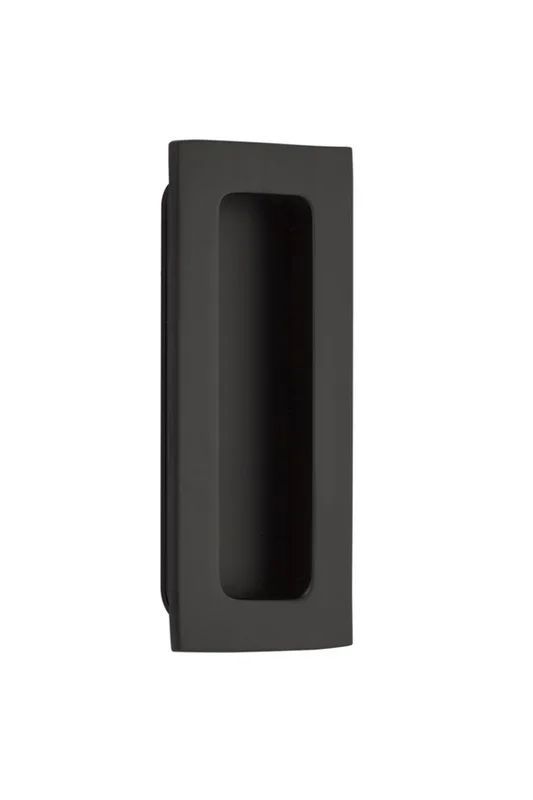 4″ Modern Rectangular Flush Pull – Flat Black Finish by Emtek