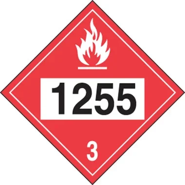 4-Digit DOT Placard: Hazard Class 3 – 1255 (Naphtha) 10 3/4″ x 10 3/4″ PF-Cardstock 10/Pack – MPL735CT10