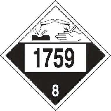 4-Digit DOT Placard: Hazard Class 8 – 1760 (Corrosive Solid) 10 3/4″ x 10 3/4″ Adhesive Vinyl 1/Each – MPL789VS1