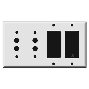 4-Gang 2-Decora 2-Push Button Switch Wall Plates