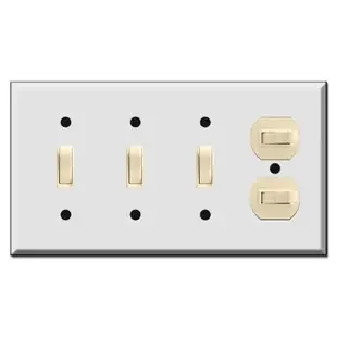4-Gang 5-Toggle Switch Plates – Vertical & Horizontal Flip