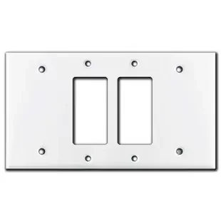 4-Gang Blank 2-Rocker Blank Switch Plate Cover- White