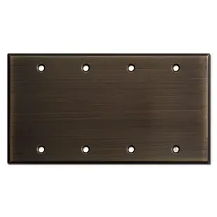 4 Gang Blank Wall Switch Cover Plate – Oil Rubbed Bronze