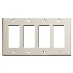 4 Gang Four Rocker Wall Plates – Light Almond