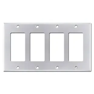 4 GFI Rocker Light Switchplate Covers – Polished Chrome