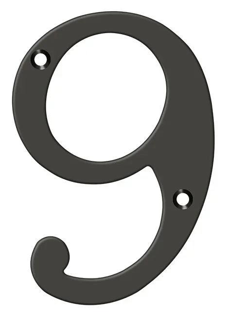 4-Inch Solid Brass Numbers in Oil-Rubbed Bronze by Deltana