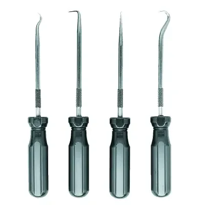 4-Pc Hook and Pick Set, Steel, 5-1/16 in L