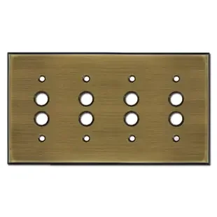 4 Push Button Light Switch Plates – Antique Brass