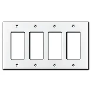 4 Rocker Switch Plate – White