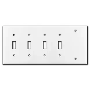 4 Toggle 1 Blank Switch Plate – White