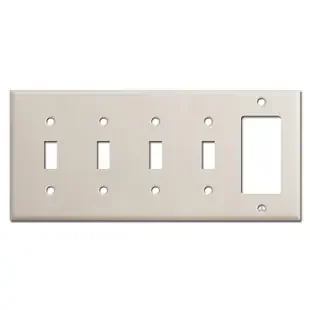 4 Toggle 1 Decora Switch Wall Plate – Light Almond