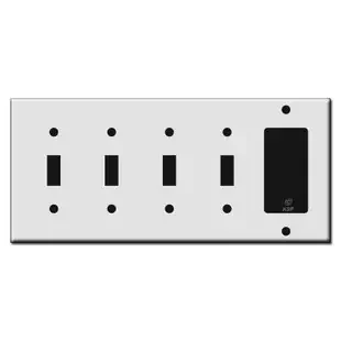 4 Toggle 1 GFCI Plastic Switch Plate