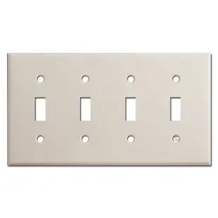 4 Toggle Switch Plate Covers – Light Almond