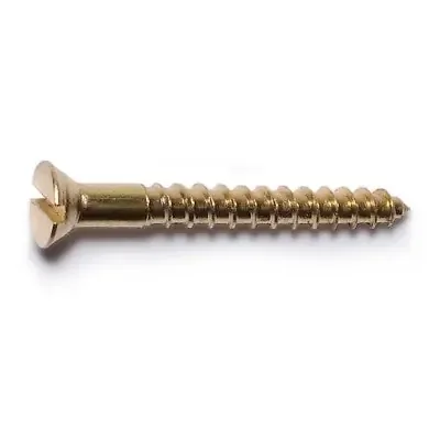 4 x 1″ Brass Slotted Flat Head Wood Screws