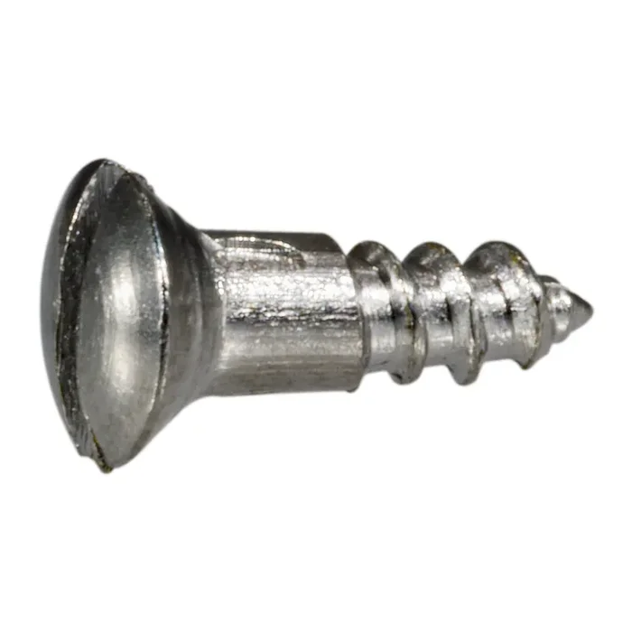 4 x 3/8″ Steel Slotted Oval Head Wood Screws