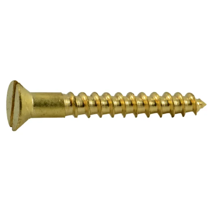 4 x 7/8″ Brass Slotted Flat Head Wood Screws