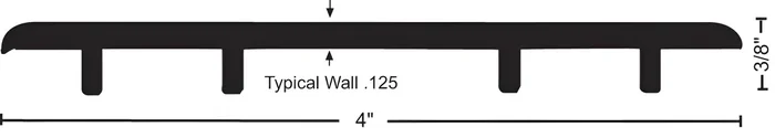 48″ Mill Aluminum Carpet Divider – 3/8″ x 4″ by NGP