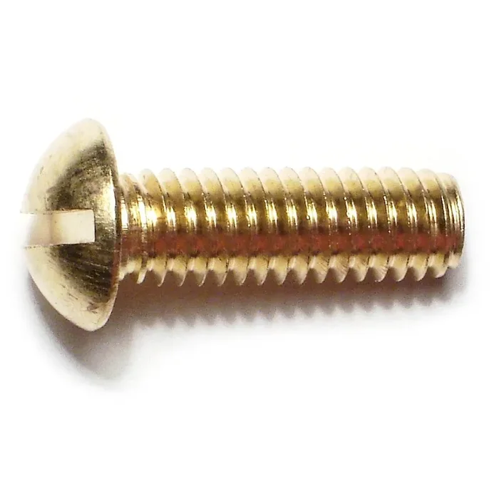 5/16″-18 x 1″ Brass Coarse Thread Slotted Round Head Machine Screws