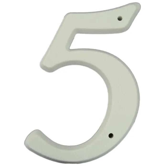 5.25″ – “5” White Plastic House Numbers