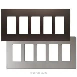 5 Decor Screwless Wall Plate Covers – Metallic Plastic