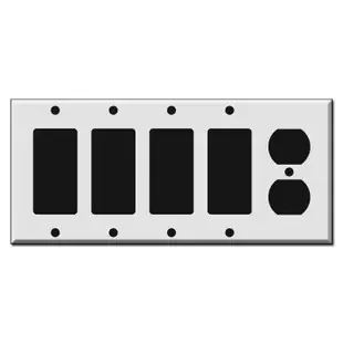 5-Gang 4-Decora 1-Duplex Outlet Switch Plate Covers