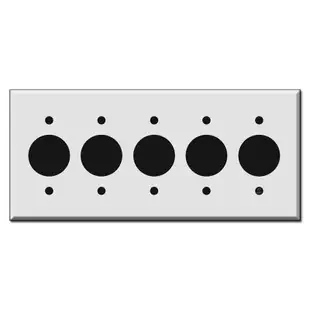 5-Gang Single Outlet Wall Plates 1.4‘‘ Round Holes