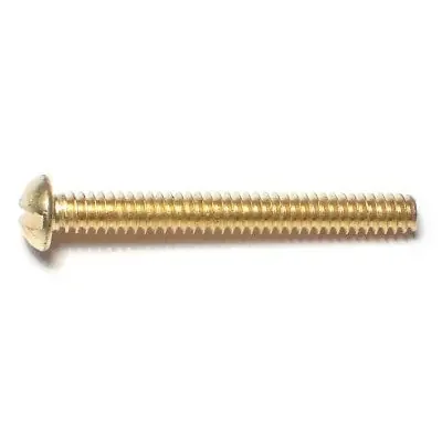 6-32 x 1-1/4″ Brass Coarse Thread Slotted Round Head Machine Screws