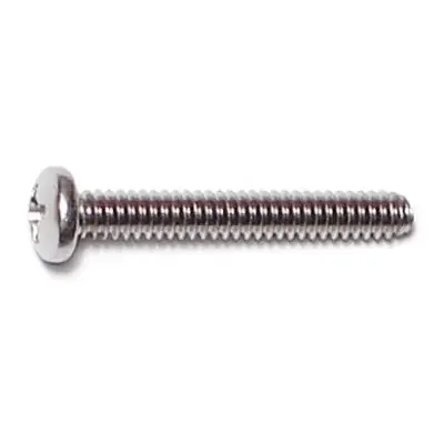 6-32 x 1″ 18-8 Stainless Steel Coarse Thread Phillips Pan Head Machine Screws