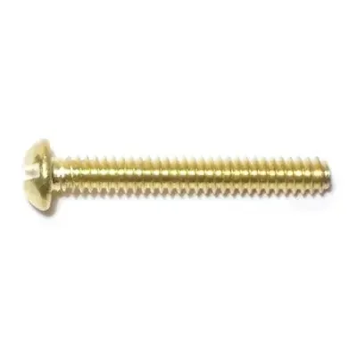 6-32 x 1″ Brass Coarse Thread Slotted Round Head Machine Screws