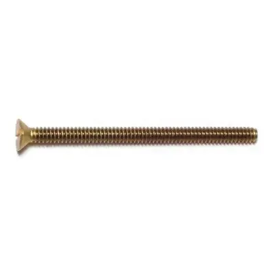 6-32 x 2″ Brass Coarse Thread Slotted Flat Head Machine Screws