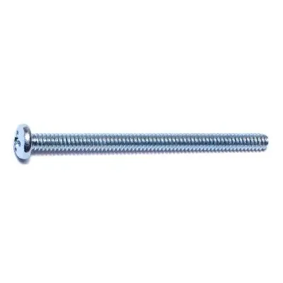 6-32 x 2″ Zinc Plated Steel Coarse Thread Phillips Pan Head Machine Screws