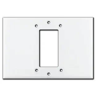 6.38″ Wide Centered Rocker Wall Plate for 2-Gang Box – White