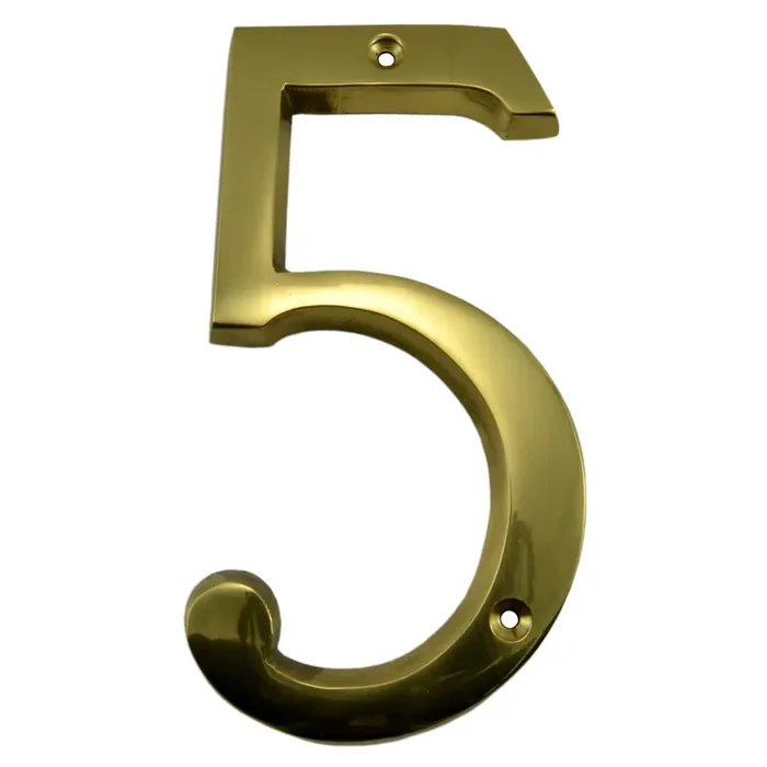 6″ – “5” Solid Brass House Numbers
