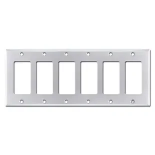 6 Gang Decora Cover Plates – Polished Chrome