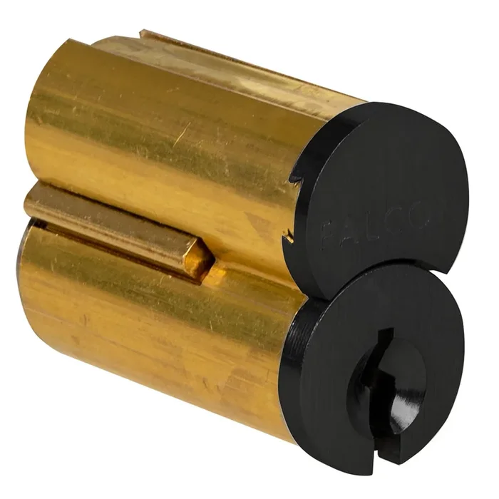 6 Pin Black Construction Small Format Interchangeable Core Satin Brass Finish – Keying Must be Specified by Falcon