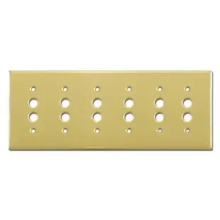 6-Pushbutton Light Switch Cover Plate – Polished Brass