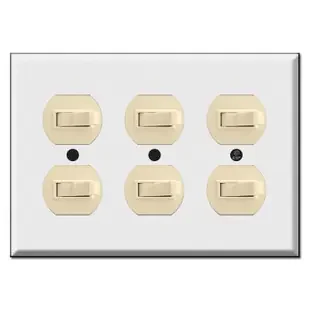 6 Switch Cover – 3 Gang 2 Rows of Stacked Toggle Switches
