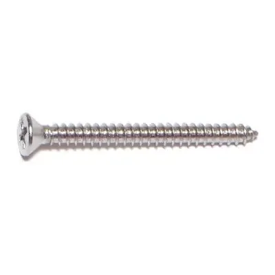 6 x 1-1/2″ 18-8 Stainless Steel Phillips Flat Head Sheet Metal Screws