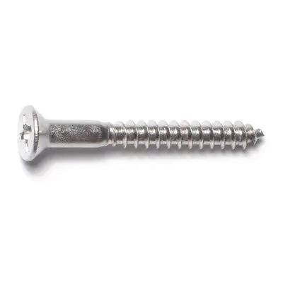 6 x 1-1/4″ 18-8 Stainless Steel Phillips Flat Head Wood Screws