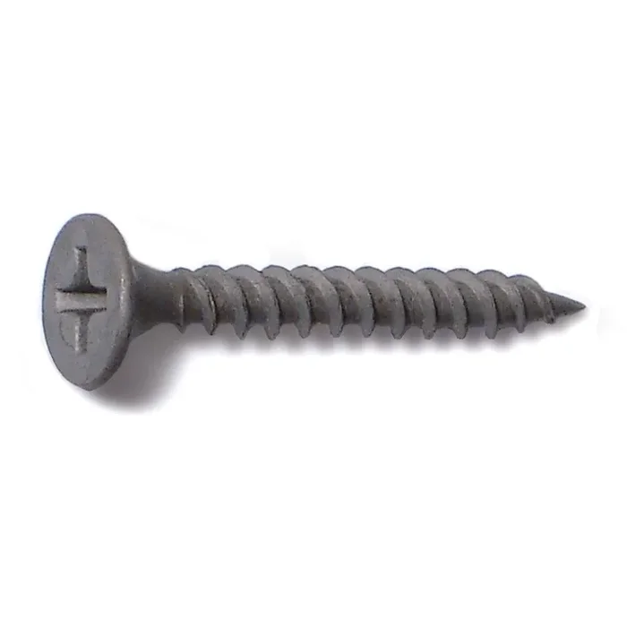 6 x 1-1/8″ Black Phosphate Steel Fine Thread Phillips Bugle Head Drywall Screws