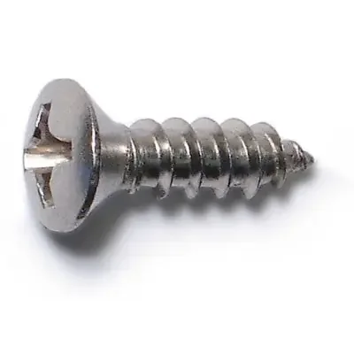 6 x 1/2″ 18-8 Stainless Steel Phillips Oval Head Sheet Metal Screws