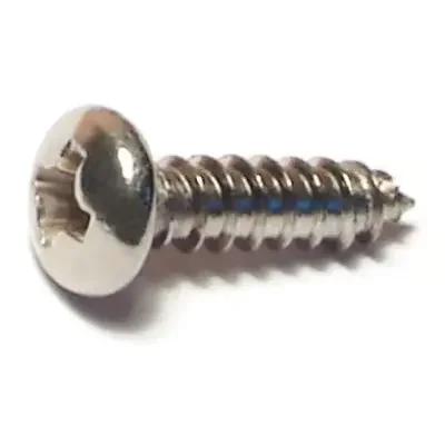 6 x 1/2″ 18-8 Stainless Steel Phillips Pan Head Sheet Metal Screws