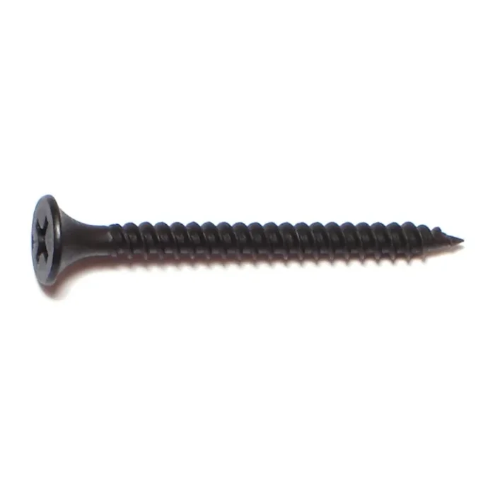6 x 1-5/8″ Black Phosphate Steel Fine Thread Phillips Bugle Head Drywall Screws
