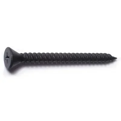 6 x 1-5/8″ Black Phosphate Steel Fine Thread Phillips Trim Head Drywall Screws