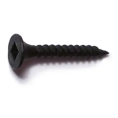 6 x 1″ Black Phosphate Steel Fine Thread Square Drive Bugle Head Drywall Screws