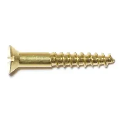 6 x 1″ Brass Slotted Flat Head Wood Screws