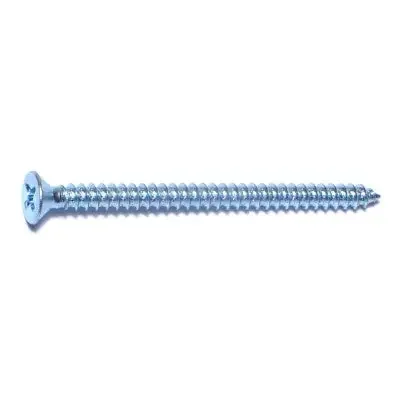 6 x 2″ Zinc Plated Steel Phillips Flat Head Sheet Metal Screws